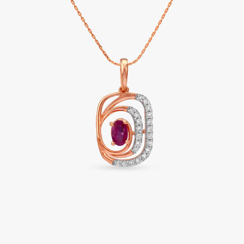 Ruby Mirage Diamond Pendant and Earrings Set