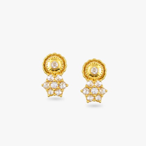 Celestial Halo Gold Drop Earrings
