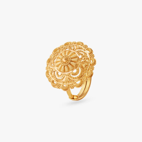 Mandala Bloom Gold Ring