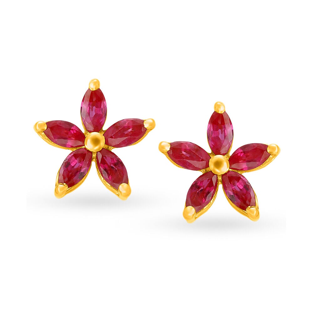 Ruby stud earrings deals tanishq