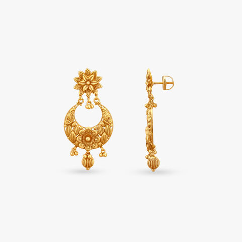 Royal Blossom Gold Drop Earrings