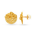 Mystical 22 Karat Yellow Gold Leaf Semicircle Studs,,hi-res image number null