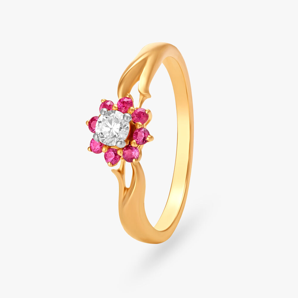 Ruby gold online ring tanishq