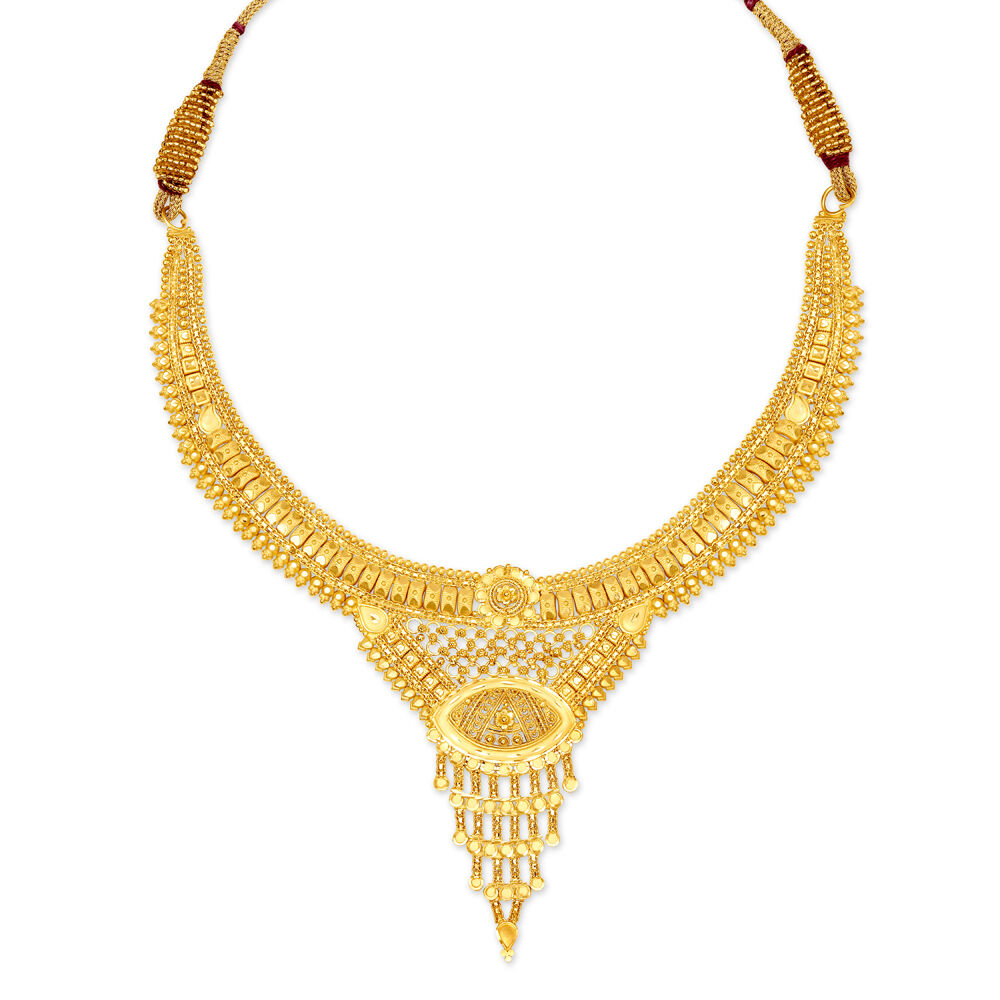 Gold necklace design for bengali sale bride