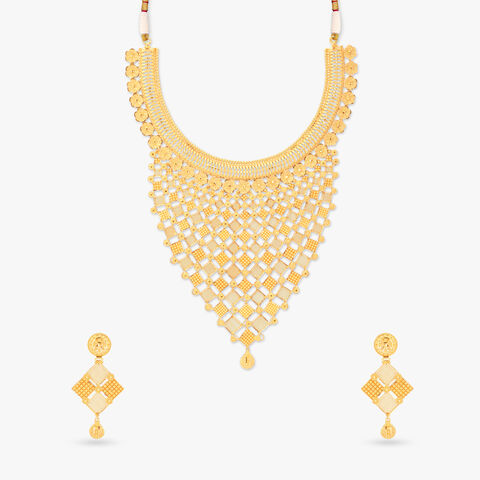 Regal Tapestry Gold Necklace Set