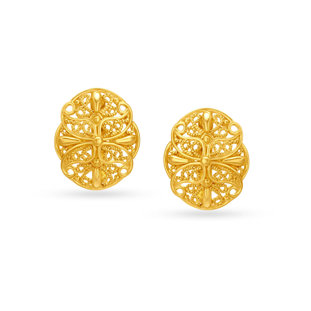 Bottega Veneta® Women's Small Drop Earrings in Yellow gold. Shop online now.