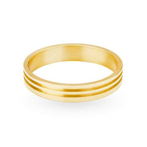 Handsome 22 Karat Yellow Gold Striped Band Finger Ring alternate view 1