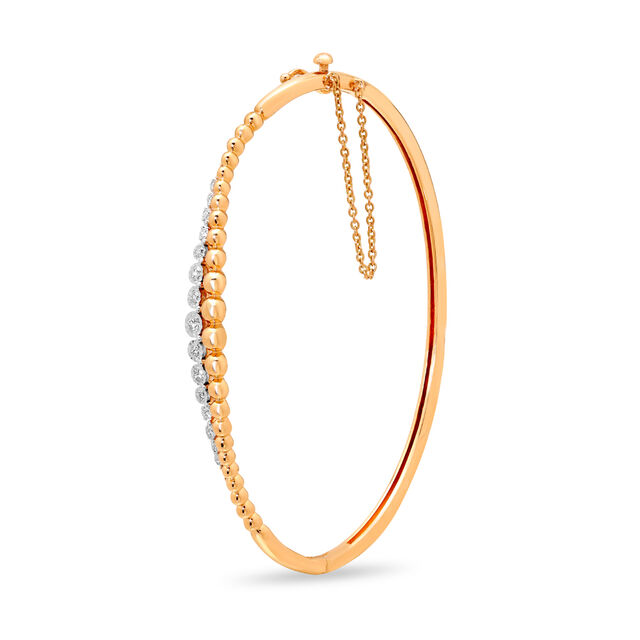 14 KT Yellow Gold Classy Beaded Bangle,,hi-res image number null