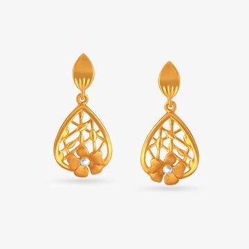 Flowers and Mesh Drop Earrings