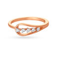 18KT Gold Diamond Studded Leaf-Inspired Finger Ring,,hi-res image number null