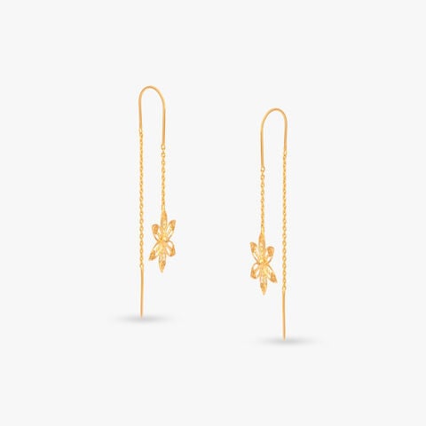 Filigree Flower Gold Hoop Earrings