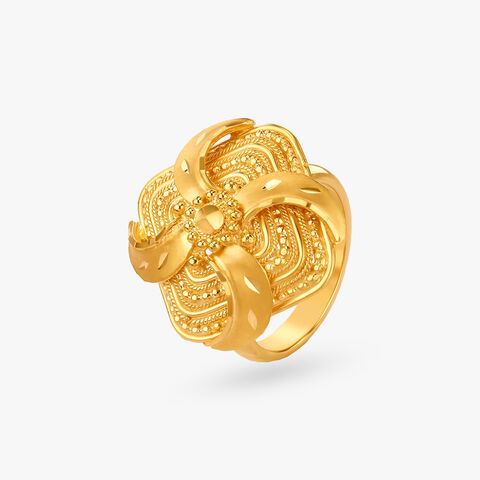 Floral Majesty Gold Finger Ring