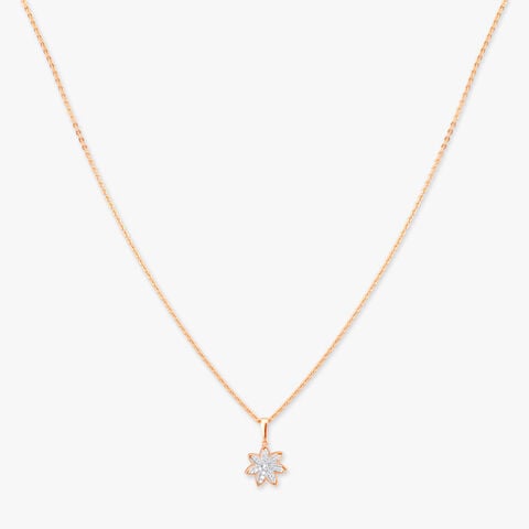 Radiant Bloom Diamond Pendant with Chain and Earrings Set