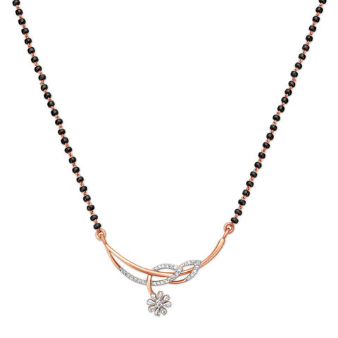 Voguish Floral Motif Diamond Mangalsutra