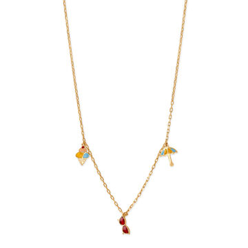 14KT Yellow Gold Chain With Fun Beachy Charms