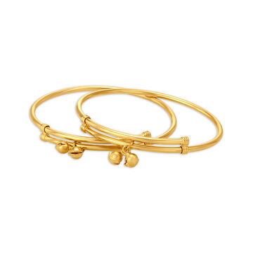 Charming Bell Detail Gold Anklet For Kids