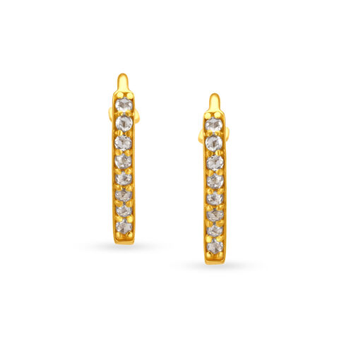 Modish Hoop Earrings with Un-cut Diamonds