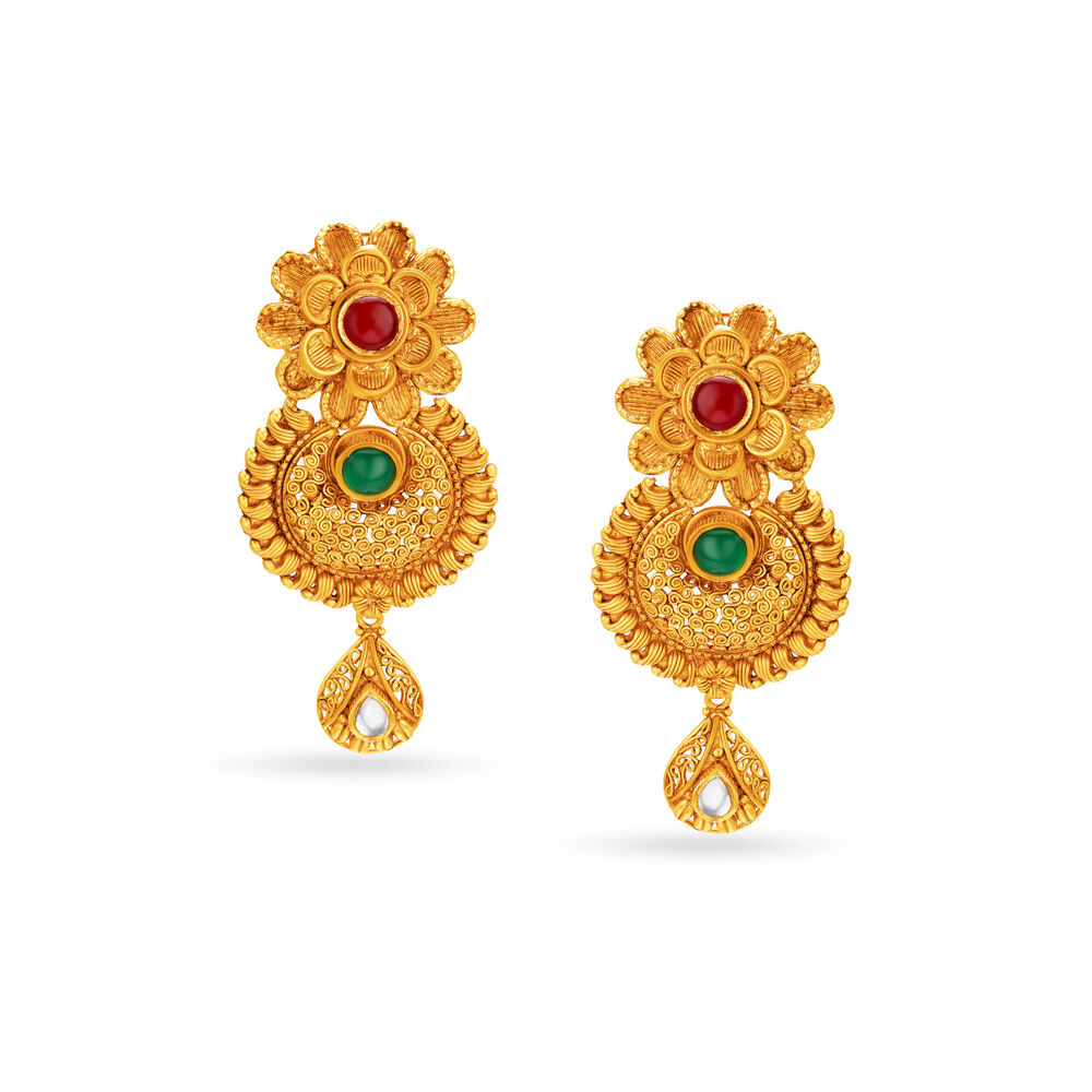 Antique gold earrings tanishq hotsell