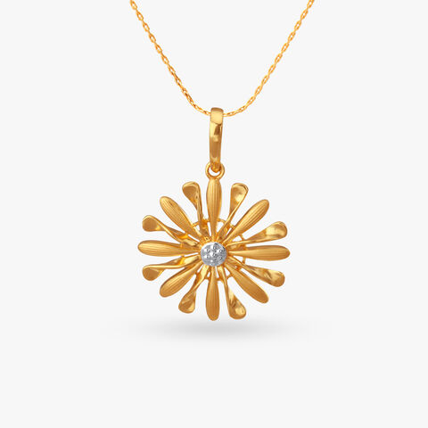 Sunburst Bloom Gold Pendant