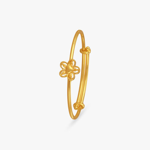 Tiny Bloom Gold Bangle for Kids