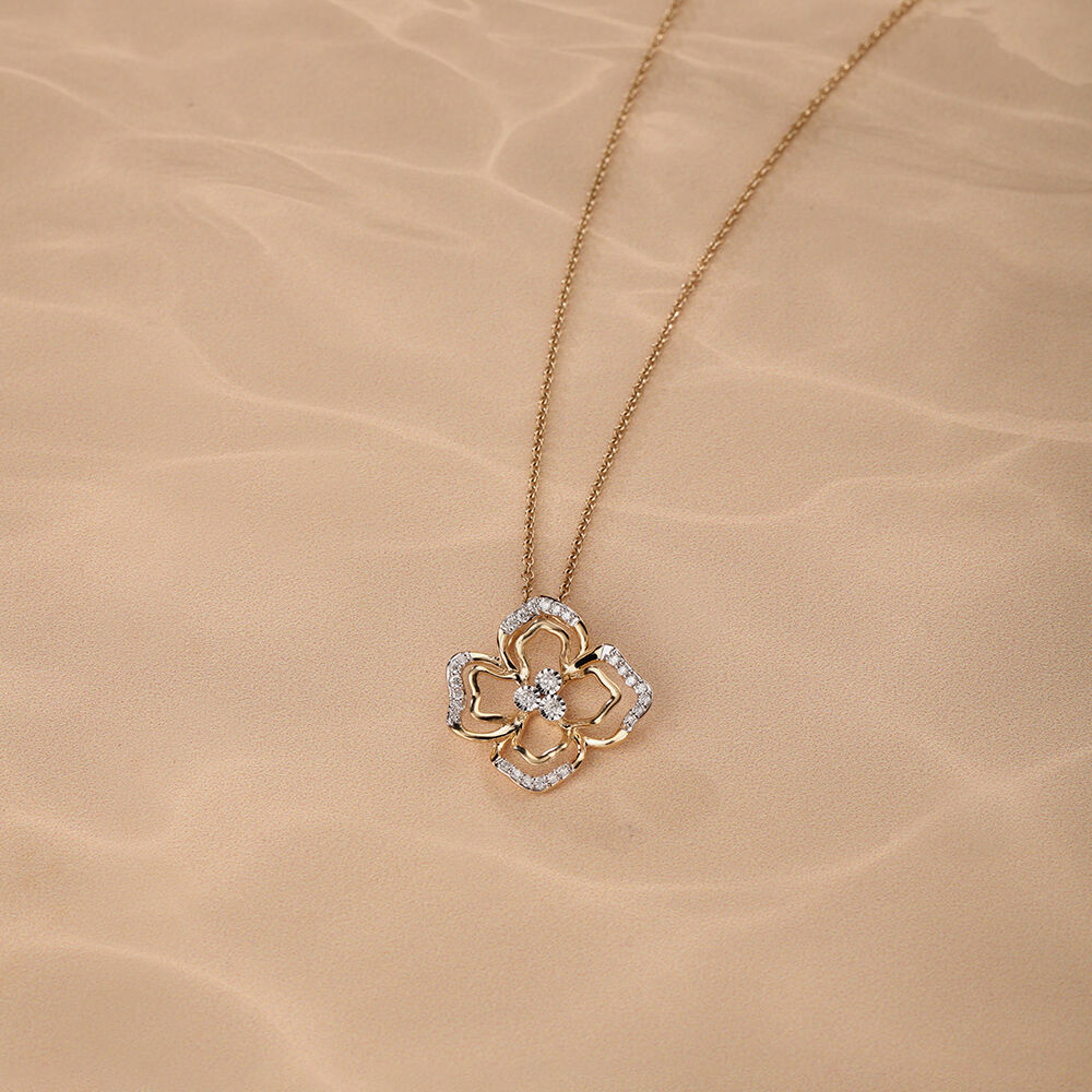 Blooming Radiance 14 Kt Gold Diamond Pendant Tanishq Online Store