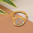 Geometric 18 Karat Yellow Gold And Diamond Finger Ring,,hi-res image number null