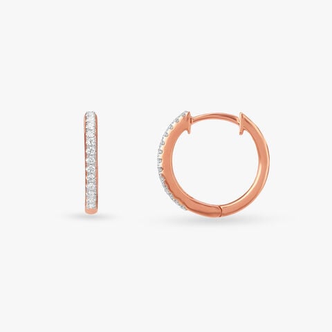Polished Arc Diamond Hoop Earrings
