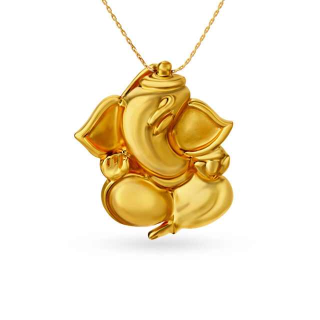 Angelic 22 Karat Gold Ganesha Pendant,,hi-res image number null