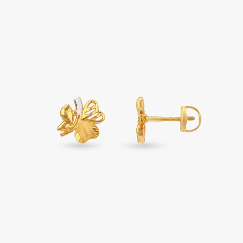 Enchanted Flight Gold Stud Earrings