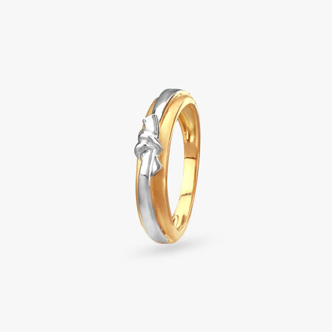 Knotted Heart Gold Finger Ring