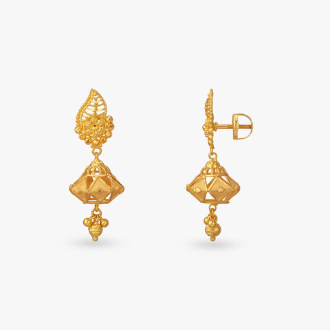 Celestial Charm Gold Jhumka Earrings