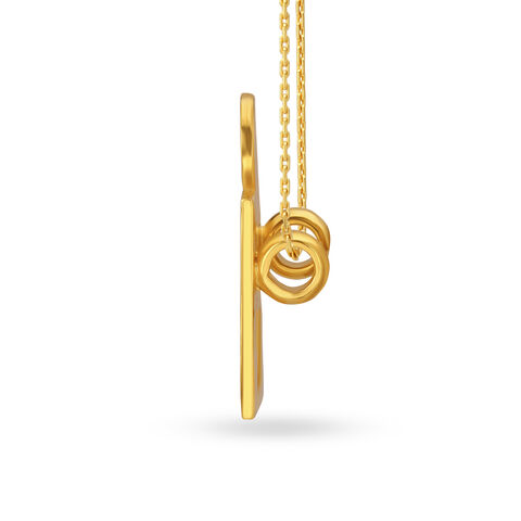 Contemporary Enamouring Gold Thali Pendant