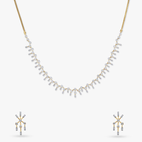 Sculpted Sparkle Diamond Necklace Set