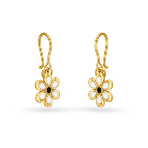 Beguiling Floral Gold Hoop Earrings For Kids