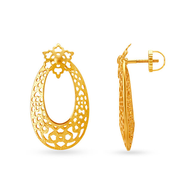 Modern Gold Stud Earrings,,hi-res image number null
