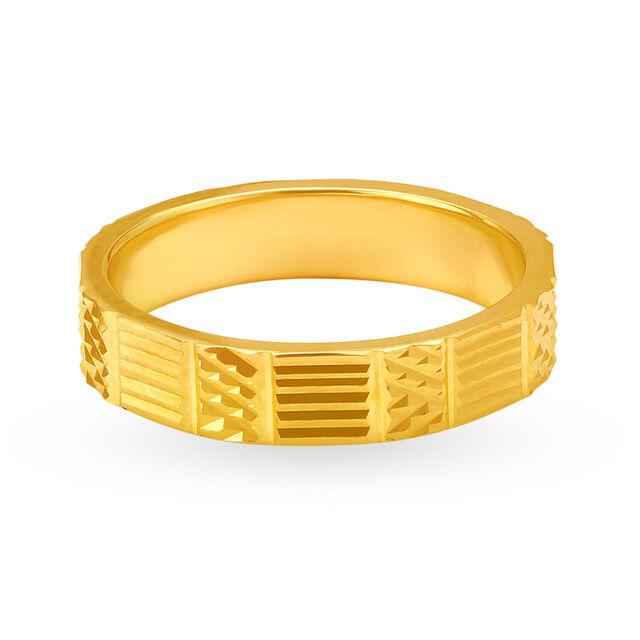 Elegant 22 Karat Yellow Gold Geometric Finger Ring,,hi-res image number null