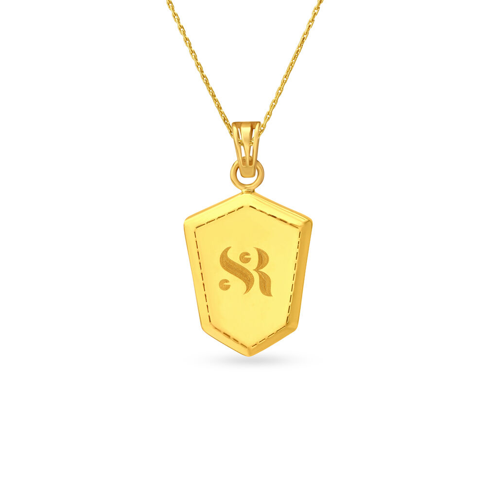SR Initial Engraved Men s Laser Cut Pendant