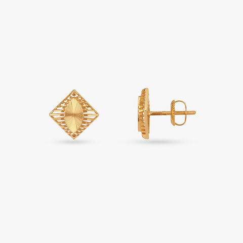 Bold Ray Gold Stud Earrings