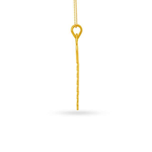 Five Stripe Carved Gold Pendant For Men,,hi-res image number null
