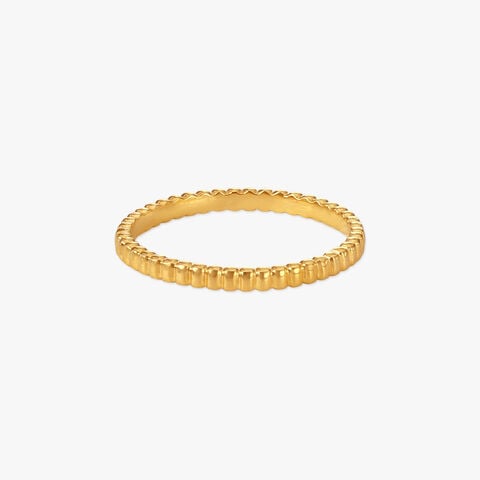 Ribbed Rhythm Gold Ring