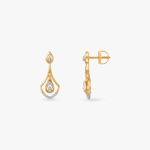 Golden Ember Diamond Drop Earrings
