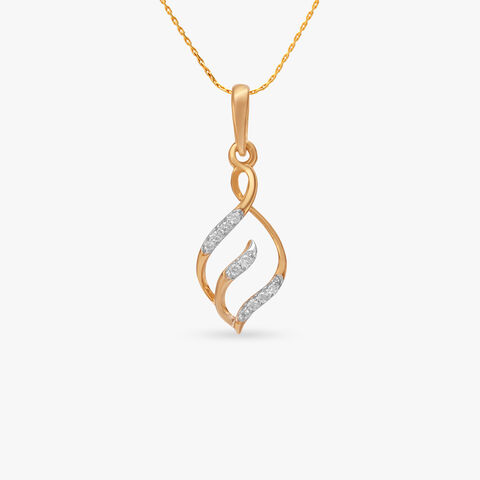 Flame Curve Diamond Pendant