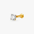 Sleek Gold and Diamond Nose Pin,,hi-res image number null