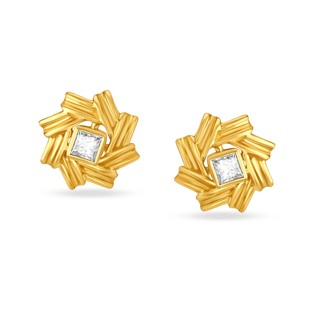 Bollywood Jewellery 18k Gold Uncut Diamond Polki Studs