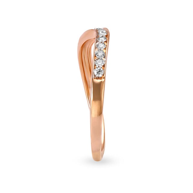 Sleek Rose Gold and Eternity Diamond Finger Ring,,hi-res image number null