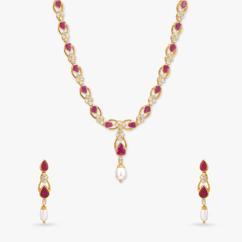 Royal Glow Open Polki Necklace Set