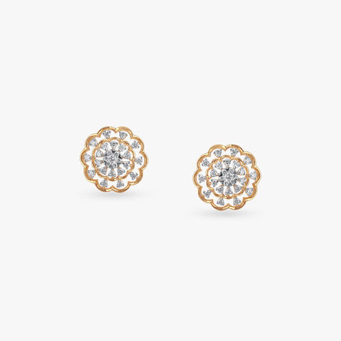 Luxurious Petals Diamond Stud Earrings