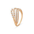 Wave Crossover Diamond Finger Ring,,hi-res image number null