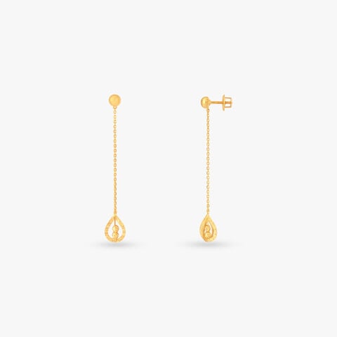 Dancing Dew Gold Drop Earrings