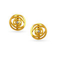 Hypnotic Yellow Gold Swirled Stud Earrings,,hi-res image number null